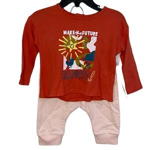 Open Edit Babies' Kids' Organic Cotton Graphic Tee & Joggers 9M New With…